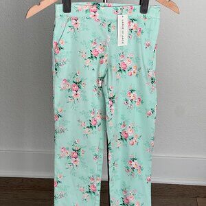 Janie and Jack Mint Floral Slim Pants – NWT